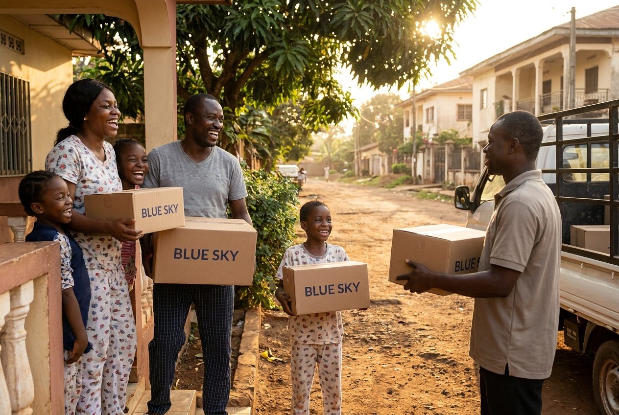 Remise de colis BLUE SKY au Cameroun